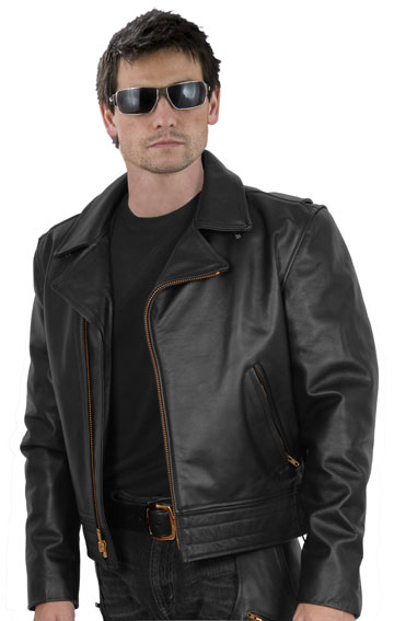 Police A Law Enforcement Uniform Style Motorcycle Riding Leather Jacket ...